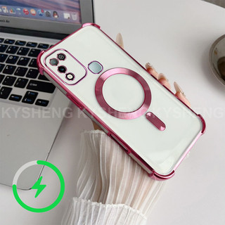 Thích hợp cho INFINIX HOT 9 10S 10 11 PLAY Vỏ điện thoại TPU sạc từ tính bốn góc chống rơi vỏ mềm trong suốt WBQ 000