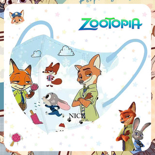 Mặt nạ trẻ em 3D Zootopia chất lượng cao cho độ tuổi 3-12, họa tiết cảnh sát thỏ và Fox & Friends, xu hướng thời trang