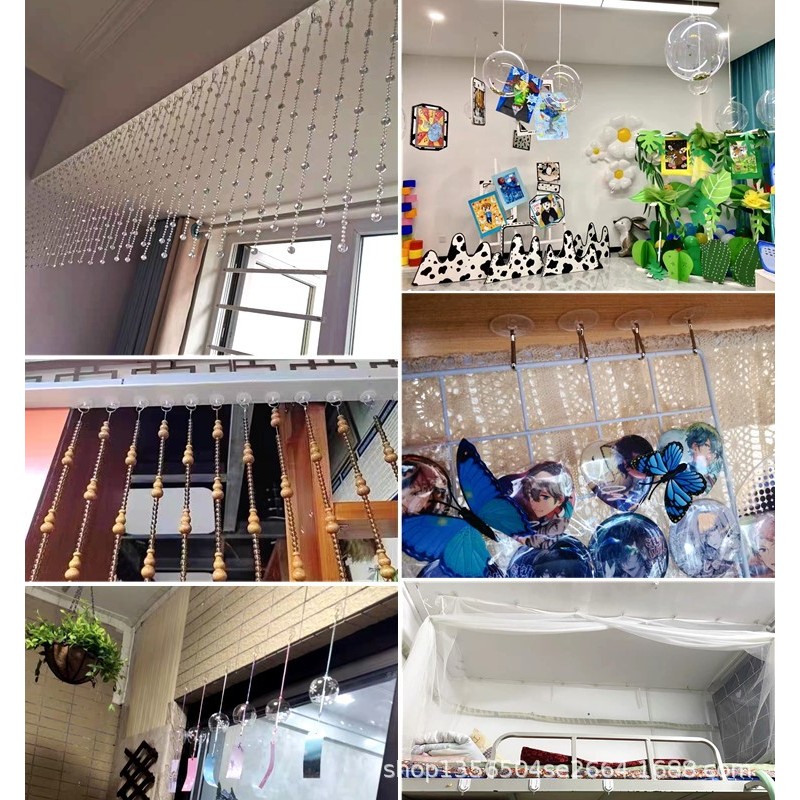 20 / 50 Chiếc Nặng Rõ Ràng Dính Móc Không Khoan Treo Tường Trần Gia Đình Phụ Kiện Nhỏ