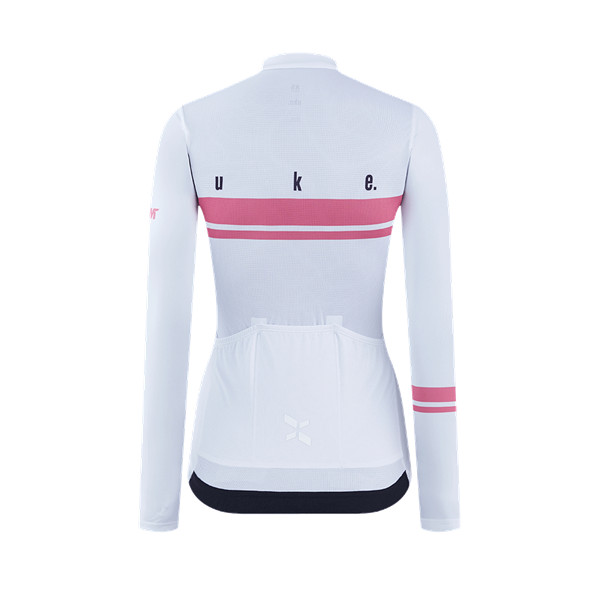 QLS001B - Áo Đạp Xe Nữ UKE White – Vải Italia Thoáng Mát, Nhanh Khô, Co Giãn 4D, Form Chuẩn