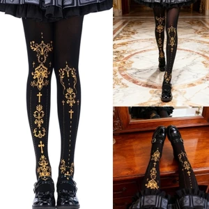 ONE Crosses In Quần Nữ Gothic Thẩm Mỹ Thoáng Khí Vải Opaque Quần
