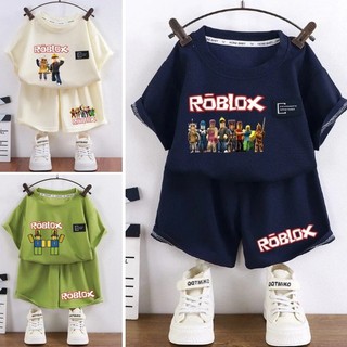 Roblox Quần Short Tay Ngắn In Hình Hoạt Hình Thoải Mái Waffle Vải Mỏng Mặc Nhà Bộ Pyjama