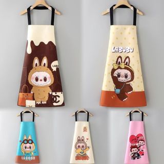 Tạp dề bếp chống thấm nước, không tay, chống bẩn, dễ thương, đồng phục đầu bếp Labubu