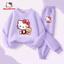 Hello Kitty Bé Gái Quần Áo Hai Mảnh Bộ Hoạt Hình Dễ Thương Trẻ Em Trang Phục Thường Ngày