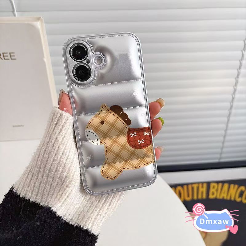 Vỏ áo khoác Pony Down dễ thương cho Google Pixel 10 Pro 9 9A 8 7 7A 6 6A 5G 4G Vỏ màu kẹo ngựa ca rô Chống rơi Vỏ điện thoại mềm chống sốc