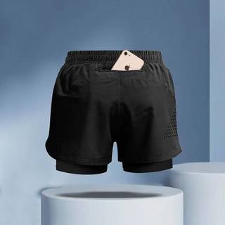 Moisture Wicking Exercise Running Clothes Ice Silk Mesh Thin Short Sleeve Double Layer Anti-Exposure Cropped Shorts Men's and Women's Basketball 4hM8