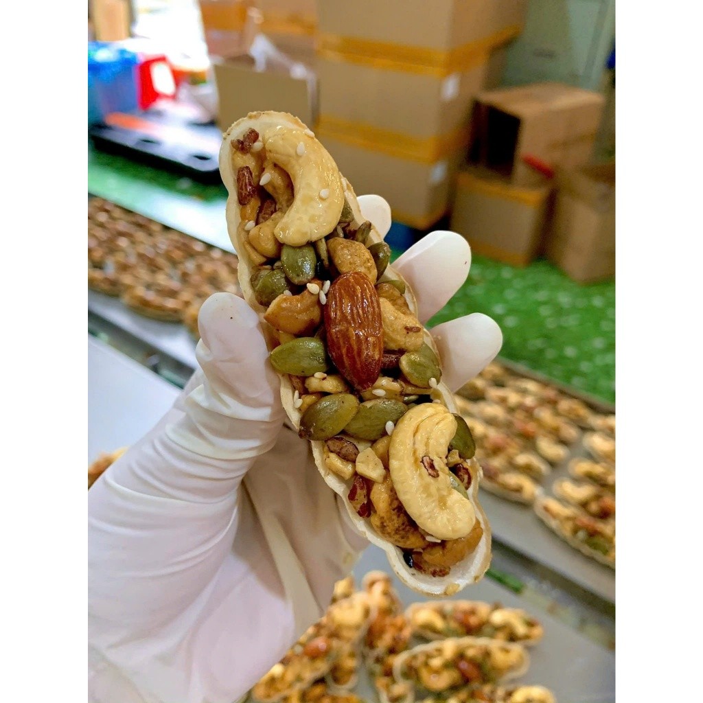 1 KG Bánh Thuyền Mix Hạt Dinh Dưỡng Giúp Giảm Cân, Ăn Kiêng - Bao Hàng Date mới