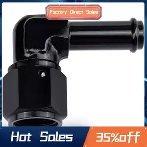 6AN Nữ toBarb 90 Độ Khuỷu Tay Xoay Phụ Kiện Ống Nhôm Barb Line Adapter Đen