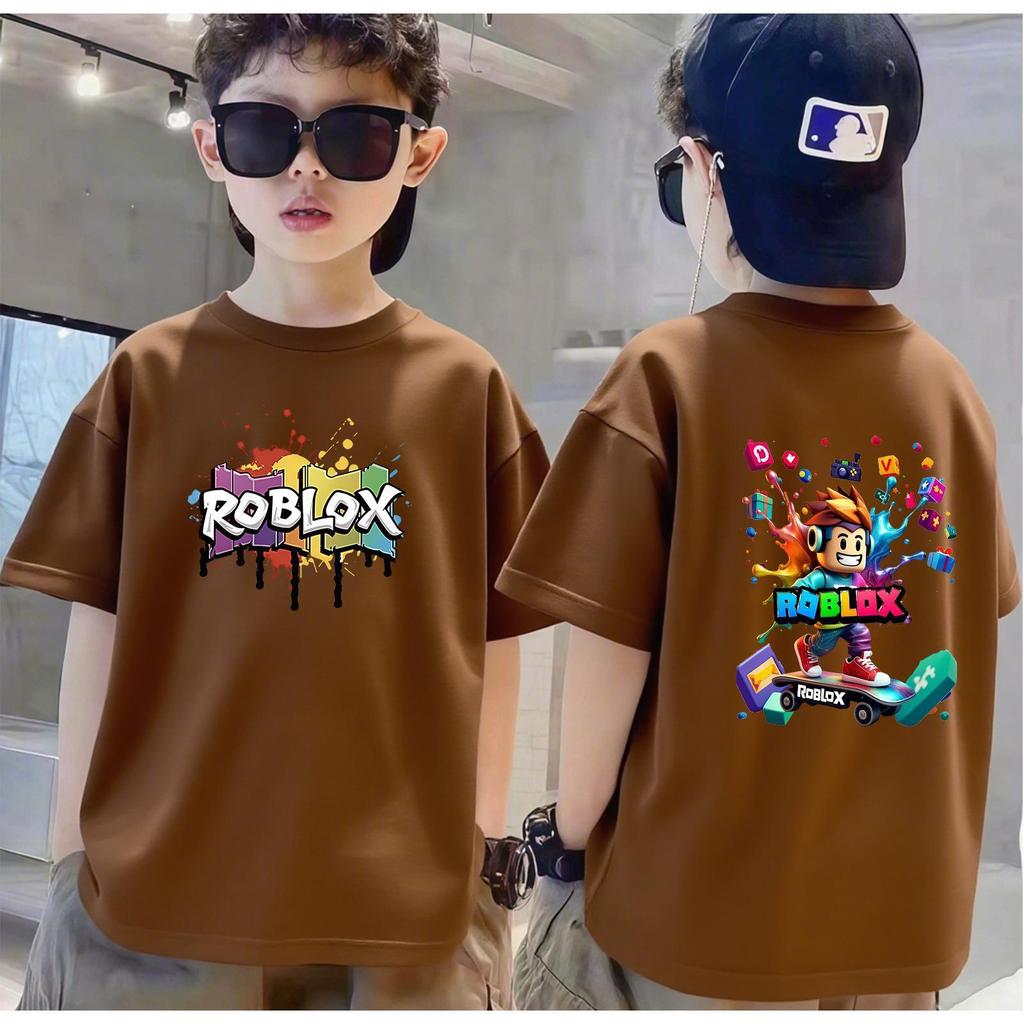 Roblox V2, Tròn Cổ, Dành Trẻ, Ngắn Tay, Co Giãn, Anime In, 100% Cotton, COD Temp
