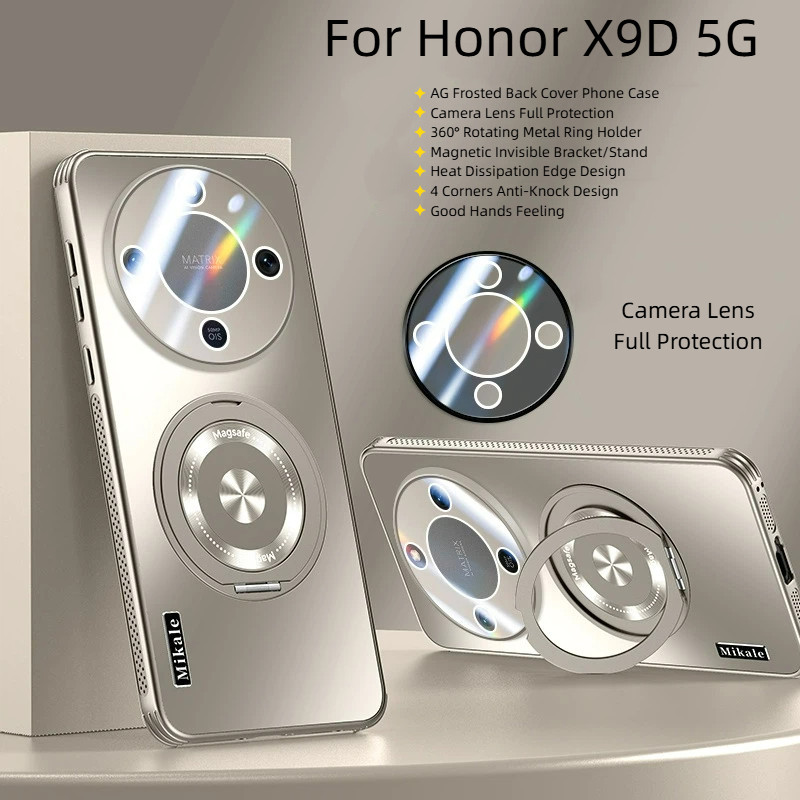 360° Xoay Vô Hình Giá Đỡ Kim Loại Từ Tính Giá Đỡ AG Mờ Điện Thoại Dành Cho Honor X9D X9C X9CSmart 5G Vỏ Cứng