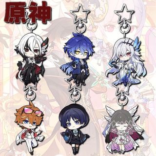 Genshin Impact Fes Flins Columblna Lovely fan works Phone Chain Metal Acrylic Cellphone Chain For Phone ewelry
