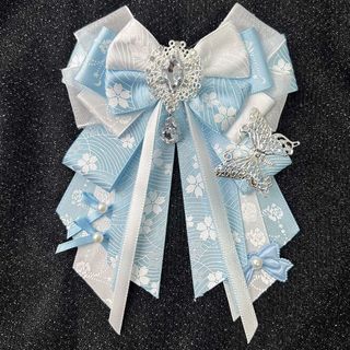 NECKLACEMASK Itabag Trang trí, Ruy băng hai lớp Trang sức thủ công Ruy băng Túi Mặt dây chuyền, với nút thắt thắt nơ DIY Handmade DIY Lolita Merch Trang trí Phụ kiện tóc
