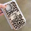 Doodle English Brown Leopard Tattoo cho 16 17 trường hợp điện thoại 14 15 11 Mũm mĩm iPhone 13 khung kim loại 7p 8p