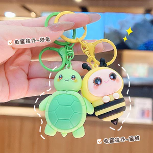 Hoạt Hình Dễ Thương Ong Và Rùa Móc Khóa Mặt Dây Chuyền Cặp Đôi Sáng Tạo Hình Túi Charm Móc Khóa