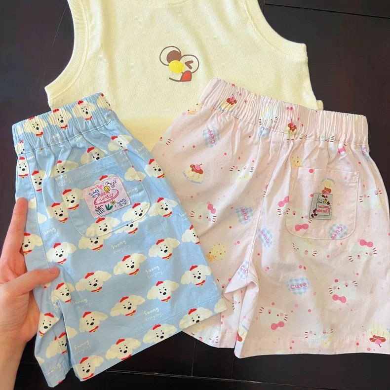Quần Short Bé Gái In Hình Mùa Hè 80-130 Size 1D9Z