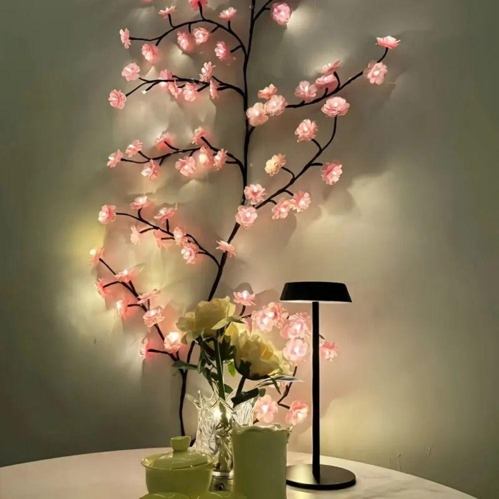 Đèn LED hoa anh đào , Đèn trang trí tường LED 72 sáng tạo, Quà tặng Đèn nhánh hoa có thể uốn cong trang trí tự làm phát