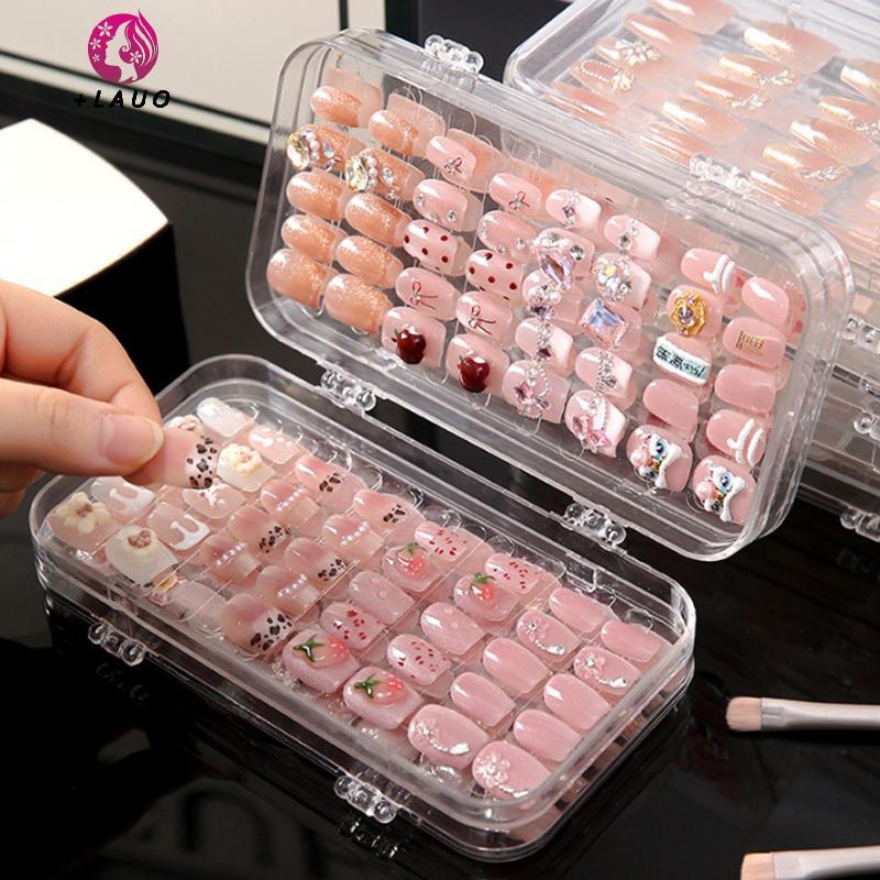 Springevenstar BaFold Press-On Hộp lưu trữ móng giả bằng nhựa trong suốt, dụng cụ sắp xếp cho màn hình móng giả