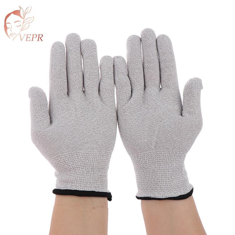Nhang 1 Cặp Găng Tay Điện Cực Sợi Bạc Dẫn Điện Miếng Lót Massage Điện Trị Liệu vn