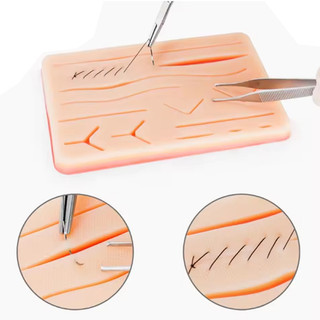 Silicone Vết Thương / Khoang Bụng Khâu Thực Hành Miếng Lót Y Tế Sinh Viên Phẫu Thuật Mô Phỏng Đào Tạo Mô Hình Có Thể Tái Sử Dụng 3 Lớp Suture Thực Hành Pad