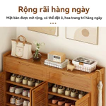 tủ đựng giày/kệ để giày -Tủ giày bằng gỗ tự nhiên 6 / 7 lớp Tủ giày tiết kiệm không gian Tre dung tích lớn — ảnh 7