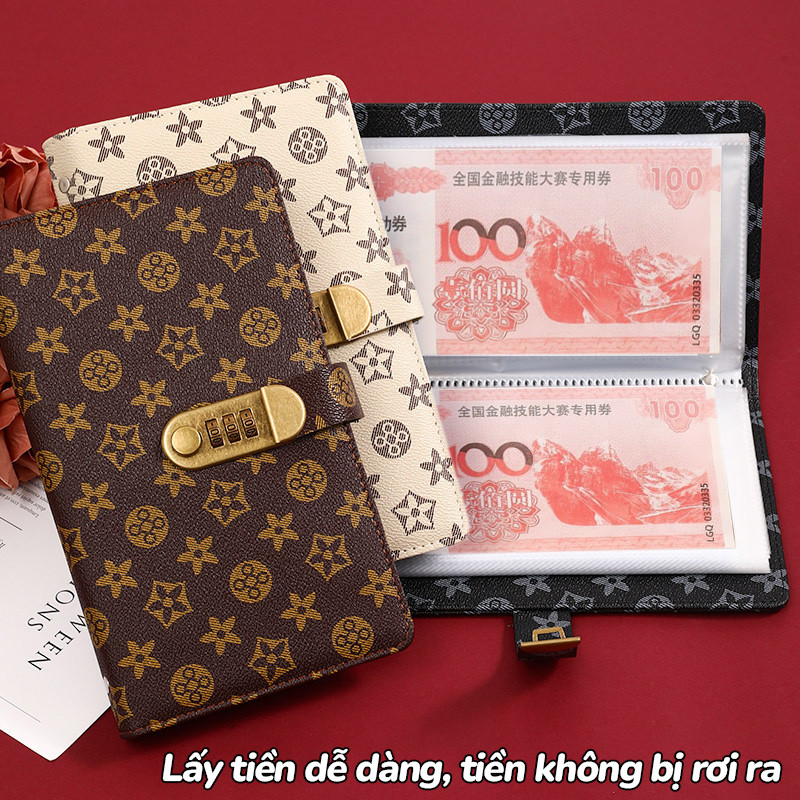 Sổ tiết kiệm đựng tiền khóa mật khẩu – 100 tờ giấy trong suốt, hỗ trợ quản lý chi tiêu hiệu quả，mẫu mã đẹp đa dạng,