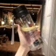 Cốc nước SUNKISSD, có dây buộc Chai nước thể thao dung tích lớn, Cốc nhựa 800ML mờ trong suốt cho trẻ em