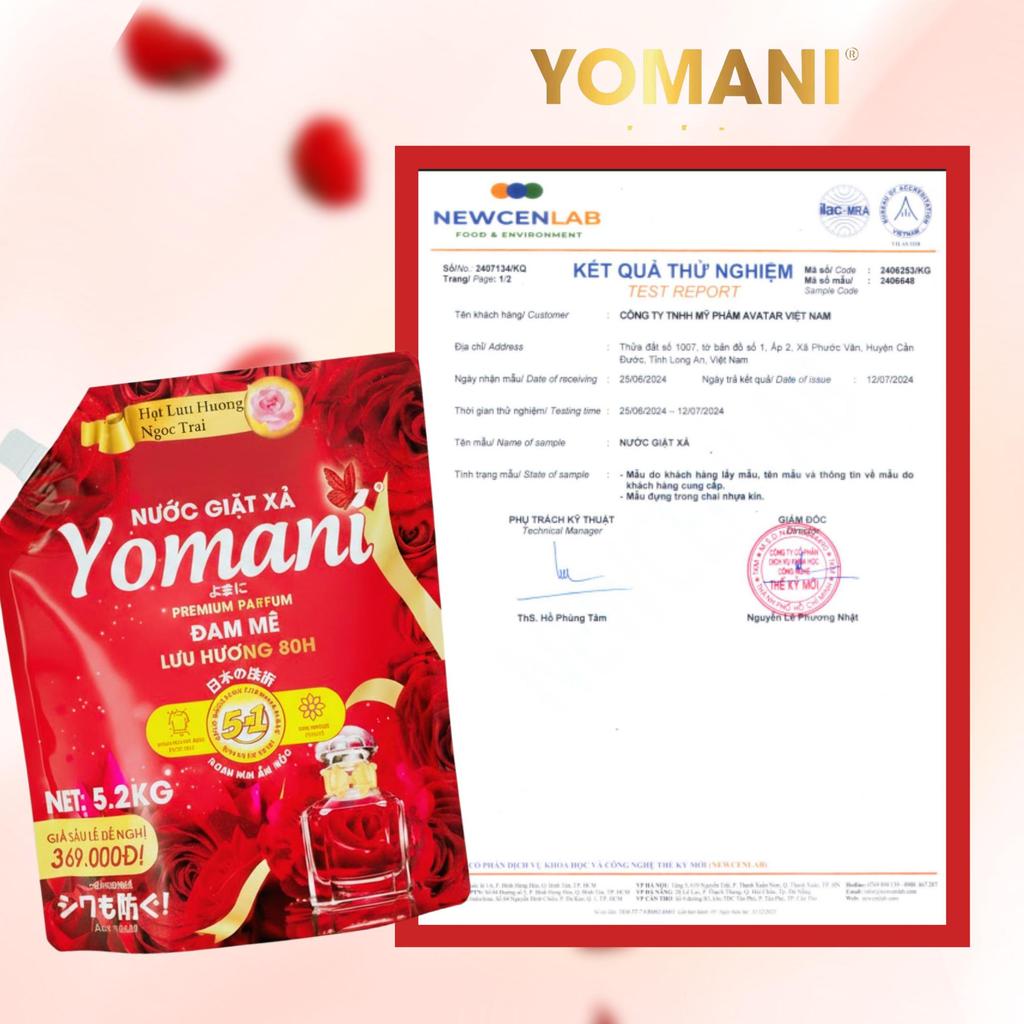 [2 TÚI 10KG4] Nước Giặt YOMANI Hương Nước Hoa, Lưu Hương 80H, Giặt Sạch Sâu, Tiết Kiệm, An Toàn