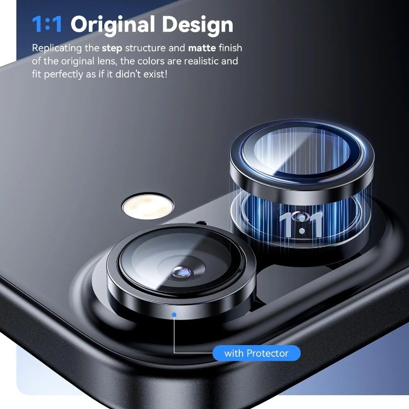 Dành Cho iPhone17 apple17 Điện Thoại Camera Bảo Vệ Ống Kính Vòng Dành Cho Apple iPhone 17 Hợp Kim Nhôm Bảo Vệ Kính Cường Lực Ống Kính Phim