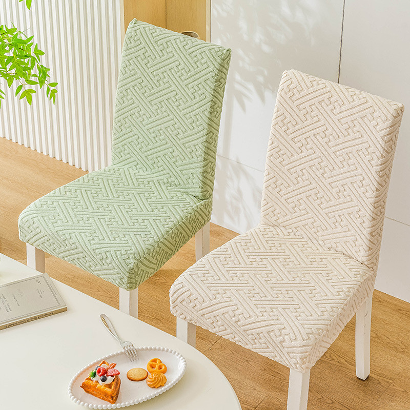 Jacquard Chống Thấm Nước Ghế Màu Trơn Ghế Bọc Bọc Ghế Spandex Bảo Vệ Ghế Co Giãn Dép Ghế Bọc Ghế Cho Gia Đình
