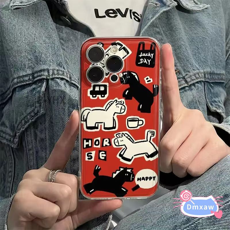 Ốp Điện Thoại Ngựa Cà Phê Dễ Thương Cho Realme GT8 GT7 GT6 GT 6T Master Note 50 GT5 GT2 Pro GT Neo 7X 7 6 5 SE 3 3T 2 Q5i Q5 Q3 Q2 Pro Q U1 Bìa Hoạt Hình Ins Cool Clear Vỏ lưng mềm