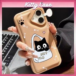 Ốp lưng iPhone 11/12/13/XR/14/15/16/17/7/XR Pro Max Plus cấu trúc khí nang họa tiết hình ảnh mèo hoạt hình quanh viền