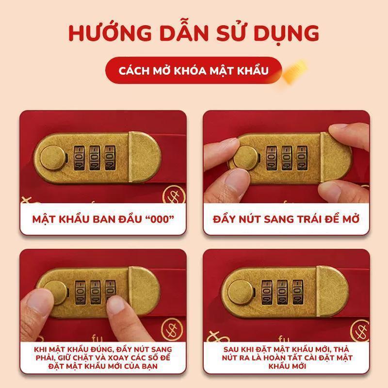 Sổ tiết kiệm đựng tiền cao cấp, nhiều mẫu mã đẹp - Sổ tay da PU có khoá mini, lập kế hoạch chi tiêu 100 ngày
