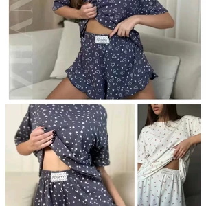 2025 Quần Short Thời Trang Xù Tay Ngắn Ice Silk Ren In Có Thể Mặc Bộ Đồ Ngủ Bên Ngoài