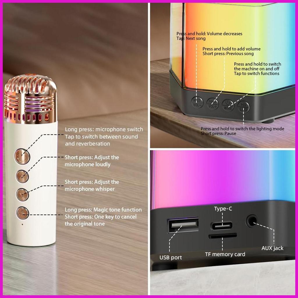 Máy Karaoke Có 2 Micro Loa Karaoke Di Động Micro Và Loa Di Động Cho Gia Đình Ngoài Trời lyuvn
