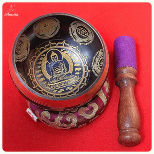 Chuông xoay Nepal 10.5 cm hoa văn phật Phật A Di Đà - CXNP323