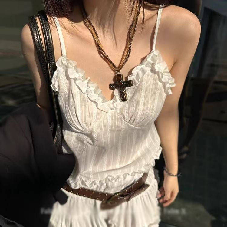 Milyfashion Pure Desire Ngọt Ngào Ren Sling Đầm Ôm Hơn Nhìn Nhỏ Phong Cách Hàn Quốc Lớp Đầm Váy Ngắn