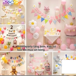 (Freeship Extra) Tổng hợp set bóng trang trí sinh nhật, thôi nôi, happy birthday cho bé trai bé gái mẫu mới nhất DF13