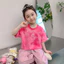 Áo thun ngắn tay mùa hè cho bé gái mặc bên ngoài Phong cách mới In đầy đủ thời trang Phù hợp với dáng rộng thoải mái Dễ thương Hợp thời trang 90-140 Kích thước UAM8
