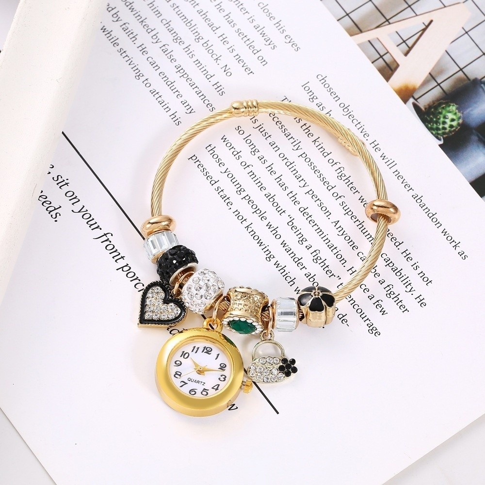 Đồng hồ đeo tay nữ AWNGD, Đồng hồ đính cườm chính xác có thể điều chỉnh, Đồng hồ thạch anh hợp kim nhẹ thanh lịch hợp thời trang Quà tặng sinh nhật