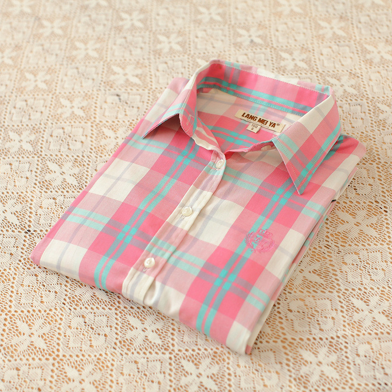 Hàng sẵn có - Áo sơ mi nữ kẻ sọc 100% cotton, phong cách đại học, phù hợp công sở