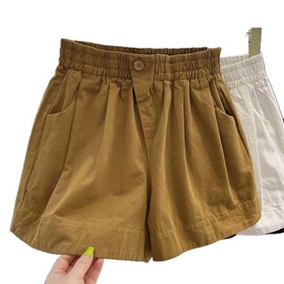 Quần short nữ cạp cao kiểu dáng mỏng mùa hè, ống thẳng, rộng rãi, tôn dáng