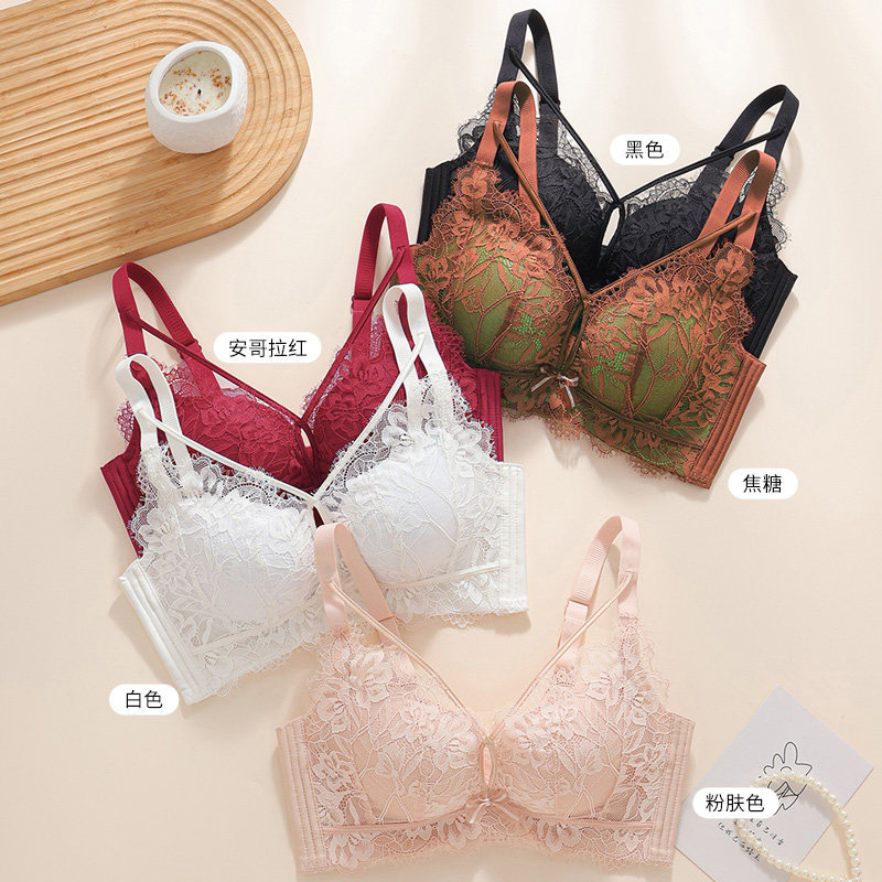 Quần lót ngực chéo gợi cảm dành cho nữ ngực nhỏ Push Up Palm Cup Áo ngực dày