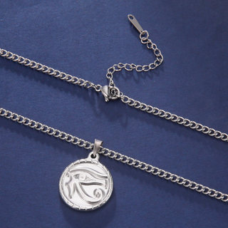 Vòng cổ thép không gỉ thiết kế Con mắt của Horus (Udjat) - Bùa hộ mệnh phong cách Ai Cập
