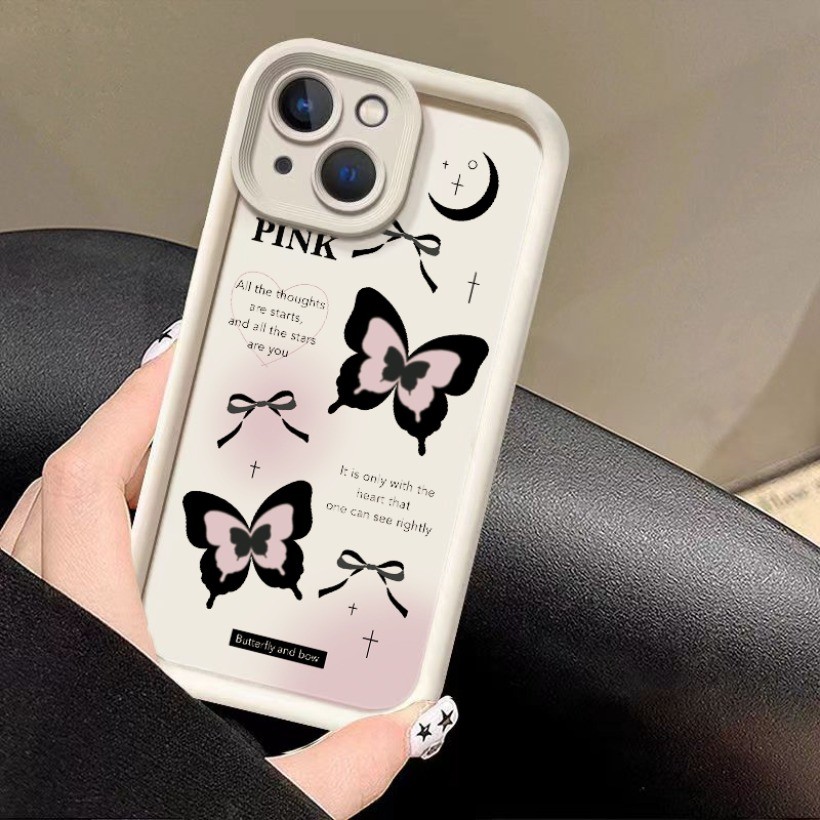 Tương thích với Tecno Spark 40C 40 Pro + GO2 2S Camon 40 Pro 40 Premier 10C POVA6NEO Ốp Điện Thoại Silicon Họa Tiết Bướm Màu Đen