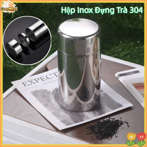Hộp Inox Đựng Trà 304-Thiết Kế 2 Lớp Chống Ẩm, Dùng Đựng Matcha, Cà Phê.Tiện Lợi Mang Theo Du Lịch