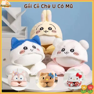 Gối Cổ Chữ U Cao Cấp Có Mũ - Chất Liệu Memory Foam Mềm Mại, Bảo Vệ Cổ & Che Sáng, Cho Du Lịch, Văn Phòng Và Gia Đình
