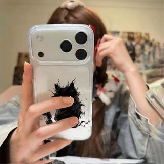 Lông xù mèo đen cho 16 trường hợp iPhone 17Air Space Case 14 13 11Pro