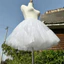 WEETW Gothic Petticoat, Lưới Mềm Co Giãn Eo Crinoline Underskirt, Nửa Trượt Thiết Kế Không Xương Màu Trắng 30 / 35 / 40 / 45cm Tutu Váy Phồng Đảng Khiêu Vũ