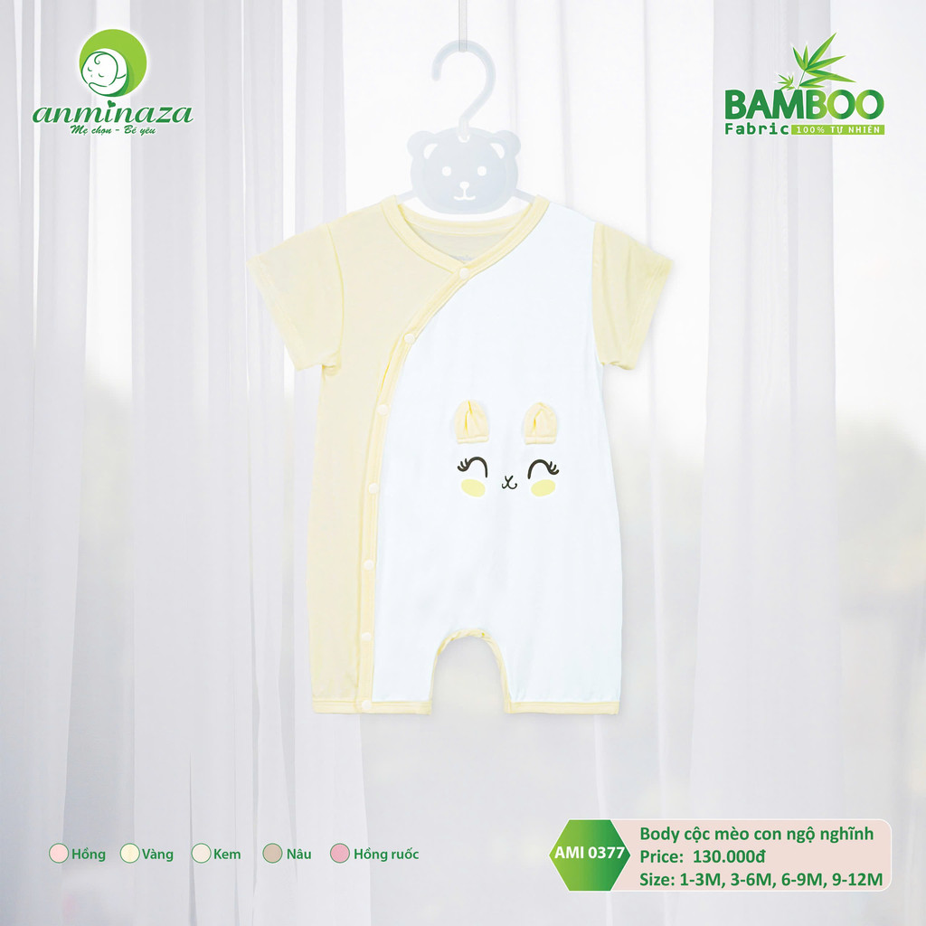 Body Cộc Mèo Con Nghộ Nghĩnh Anminaza Vải Sợi Tre Petit Mềm Mịn Thoáng Mát - Hàng Chính Hãng AMI0377