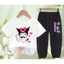 Kuromi Phim Hoạt Hình Bé Gái Hai Mảnh Bộ Áo Tay Ngắn Và Quần Dài Dễ Thương Thường Ngày Mặc Trang Phục
